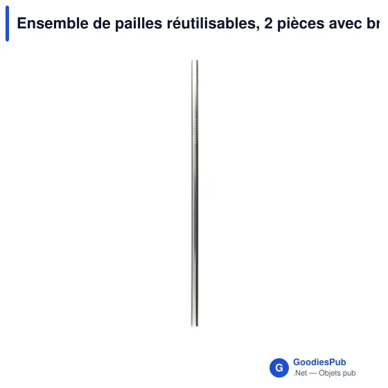 Ensemble de pailles réutilisables personnalisables avec logo - Monim - Image 5