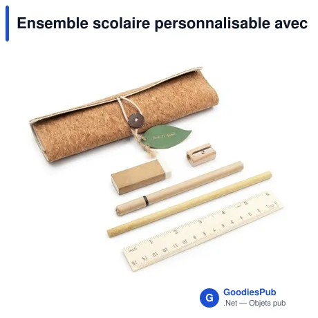Ensemble scolaire personnalisable avec logo - Étui à crayons Clark