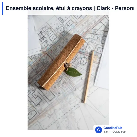 Ensemble scolaire personnalisable avec logo - Étui à crayons Clark - Image 2
