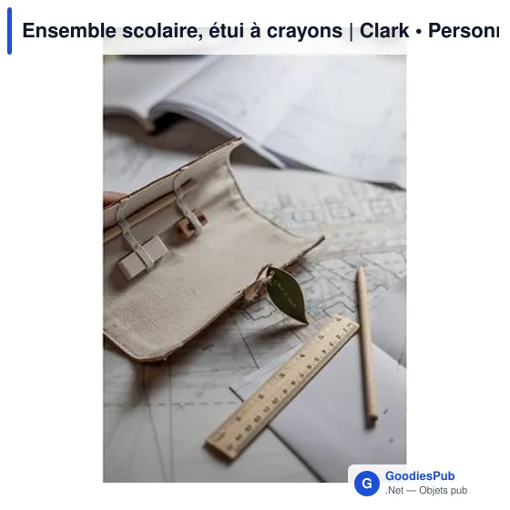 Ensemble scolaire personnalisable avec logo - Étui à crayons Clark - Image 3
