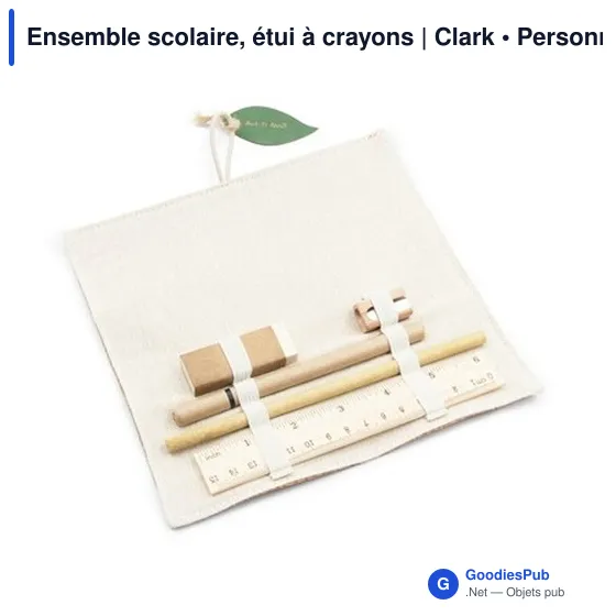 Ensemble scolaire personnalisable avec logo - Étui à crayons Clark - Image 4