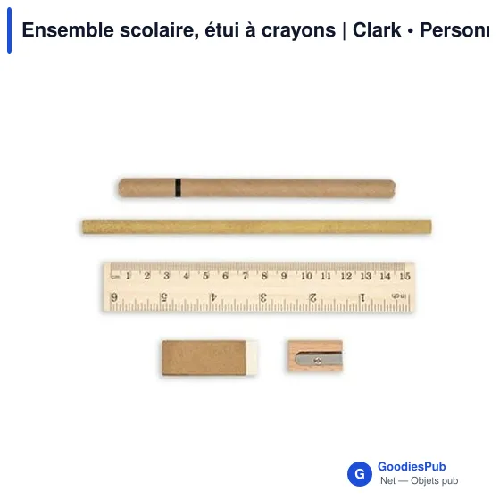 Ensemble scolaire personnalisable avec logo - Étui à crayons Clark - Image 6