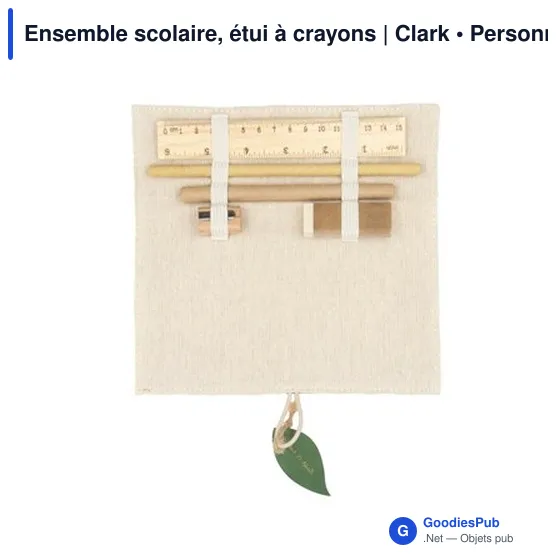 Ensemble scolaire personnalisable avec logo - Étui à crayons Clark - Image 9