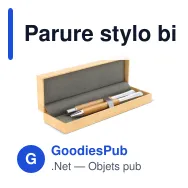 Parure stylo bille et roller personnalisable en bambou et métal avec logo - Bambou - Miniature 2