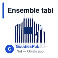 Ensemble tablier et gants de barbecue personnalisable en coton recyclé - Aron - Miniature 2