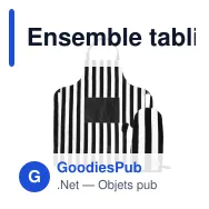 Ensemble tablier et gants de barbecue personnalisable en coton recyclé - Aron - Miniature 3