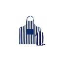 Variante Blanc / Bleu - Ensemble tablier et gants de barbecue personnalisable en coton recyclé - Aron
