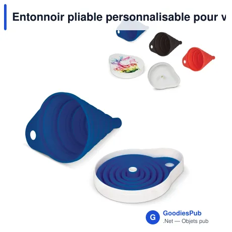 Entonnoir pliable personnalisable pour voiture avec logo - Silicone