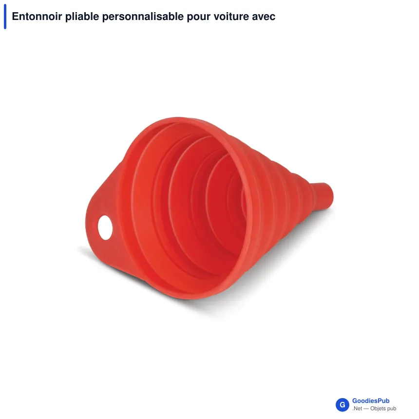Entonnoir pliable personnalisable pour voiture avec logo - Silicone - Image 2