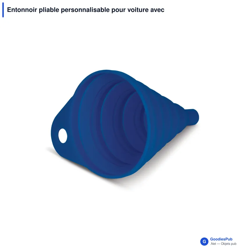 Entonnoir pliable personnalisable pour voiture avec logo - Silicone - Image 3
