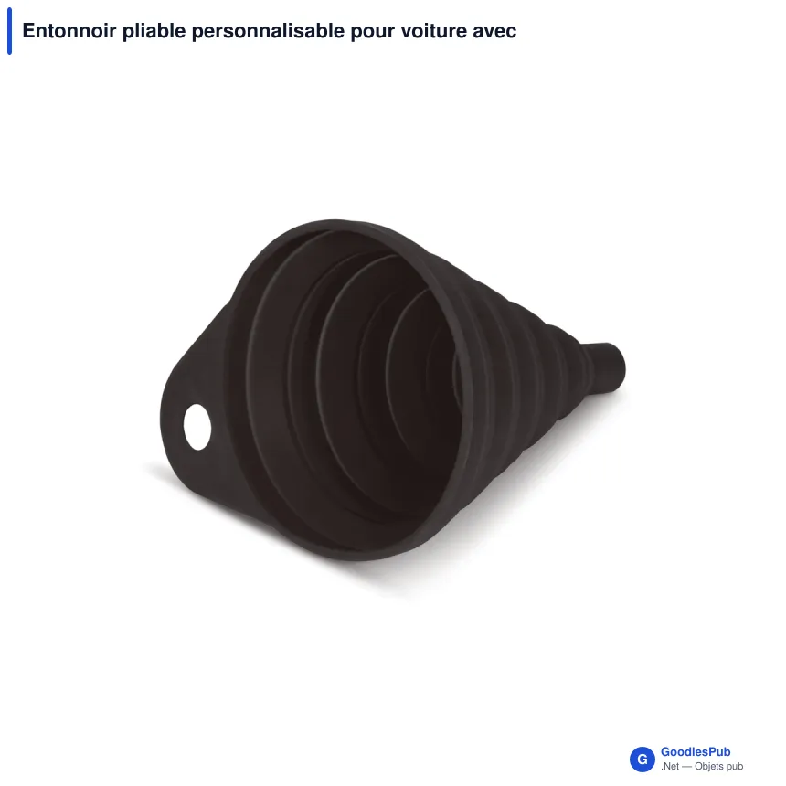 Entonnoir pliable personnalisable pour voiture avec logo - Silicone - Image 4