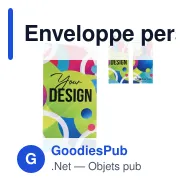 Enveloppe personnalisable sur mesure 10 x 21 cm en papier avec logo - Offset - Miniature 1