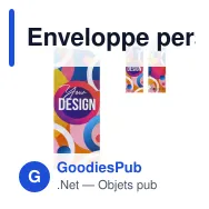 Enveloppe personnalisable sur mesure 7,5 x 20 cm en papier avec logo - Offset - Miniature 1