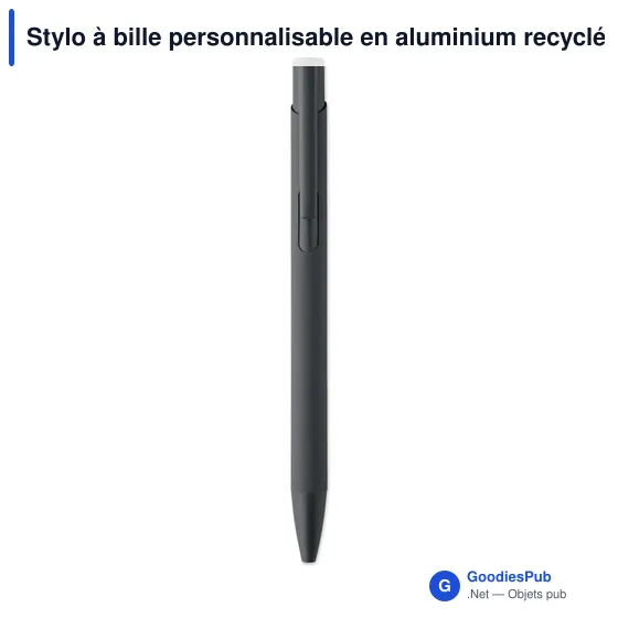 Stylo à bille personnalisable en aluminium recyclé avec logo - Image 2