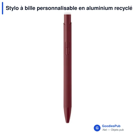 Stylo à bille personnalisable en aluminium recyclé avec logo - Image 7