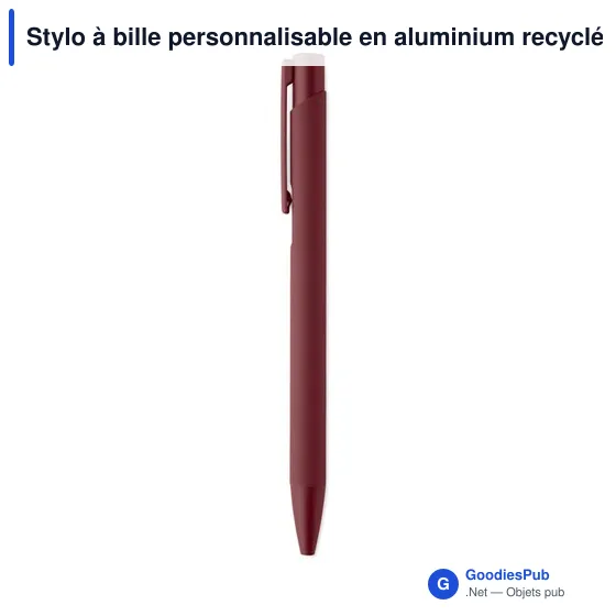 Stylo à bille personnalisable en aluminium recyclé avec logo - Image 8