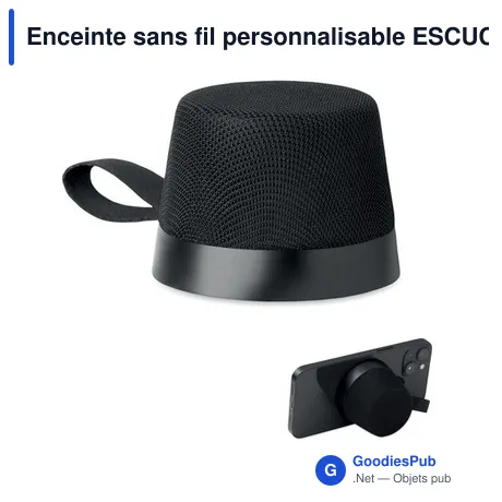Enceinte sans fil personnalisable ESCUCHE avec support et logo