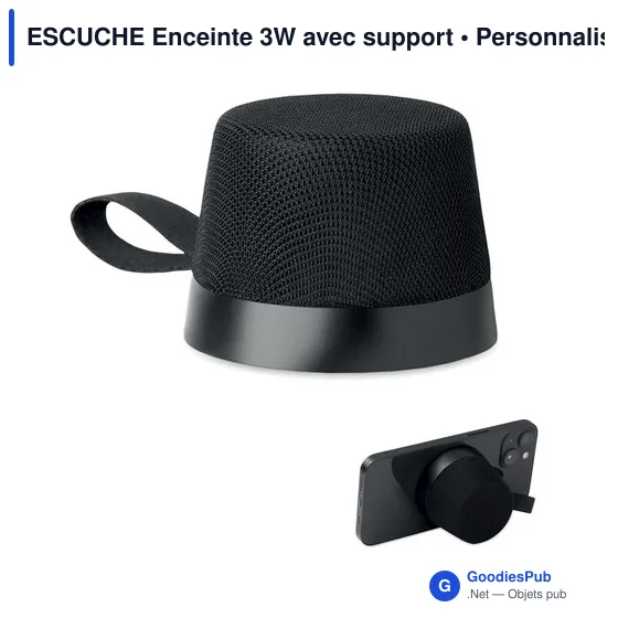 Enceinte sans fil personnalisable ESCUCHE avec support et logo - Image 1