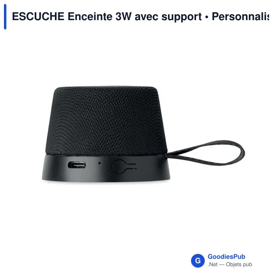 Enceinte sans fil personnalisable ESCUCHE avec support et logo - Image 2