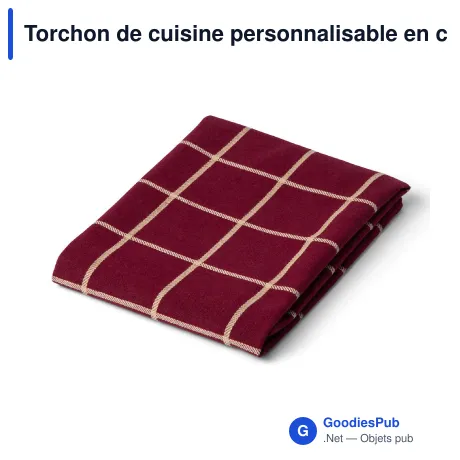 Torchon de cuisine personnalisable en coton recyclé avec logo - Eliza