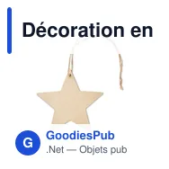 Décoration en bois MDF étoile personnalisable avec logo - Miniature 1