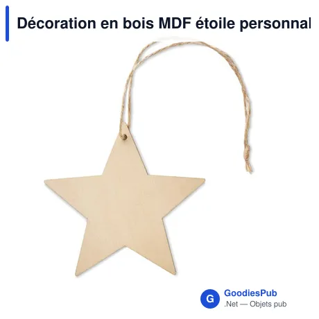 Décoration en bois MDF étoile personnalisable avec logo