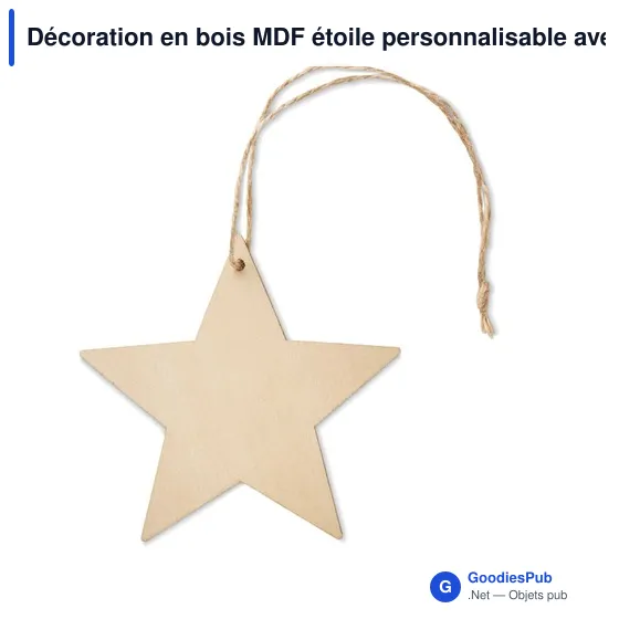 Décoration en bois MDF étoile personnalisable avec logo - Image 1