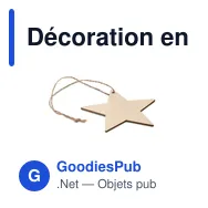 Décoration en bois MDF étoile personnalisable avec logo - Miniature 2