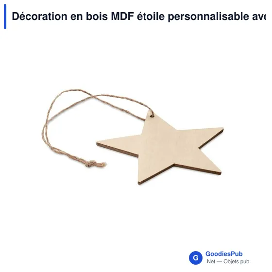 Décoration en bois MDF étoile personnalisable avec logo - Image 2