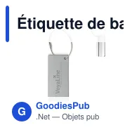 Étiquette de bagage personnalisable en aluminium avec logo - Alu Tag - Miniature 1