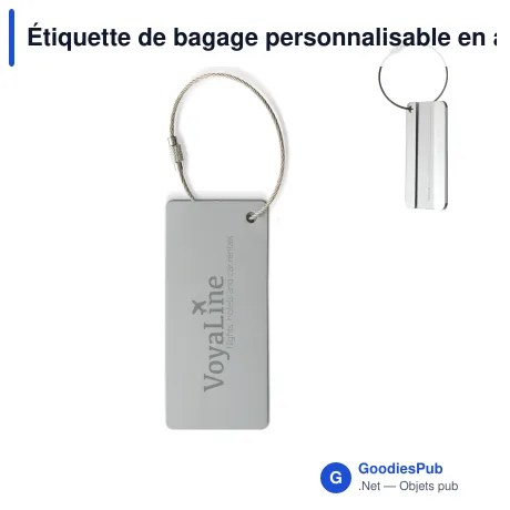 Étiquette de bagage personnalisable en aluminium avec logo - Alu Tag