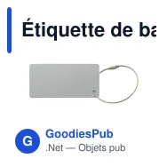 Étiquette de bagage personnalisable en aluminium avec logo - Alu Tag - Miniature 2