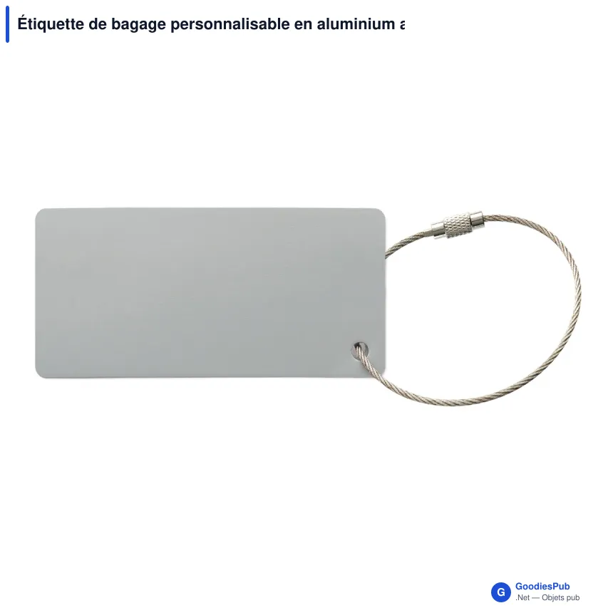 Étiquette de bagage personnalisable en aluminium avec logo - Alu Tag - Image 2