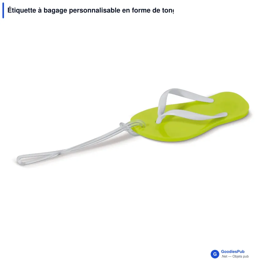 Étiquette à bagage personnalisable en forme de tong avec logo - Tong - Image 2