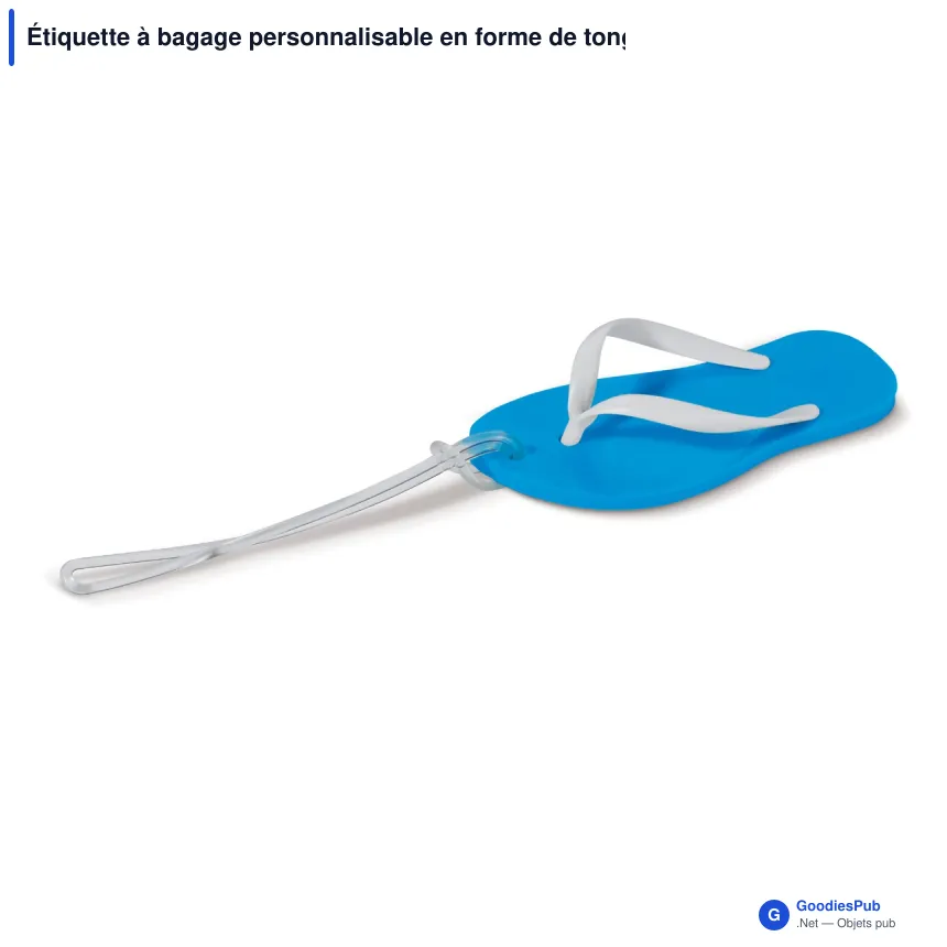 Étiquette à bagage personnalisable en forme de tong avec logo - Tong - Image 3