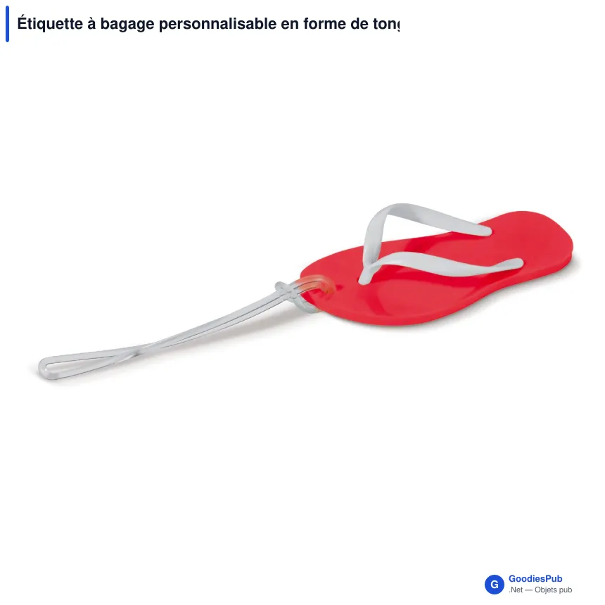 Étiquette à bagage personnalisable en forme de tong avec logo - Tong - Image 4