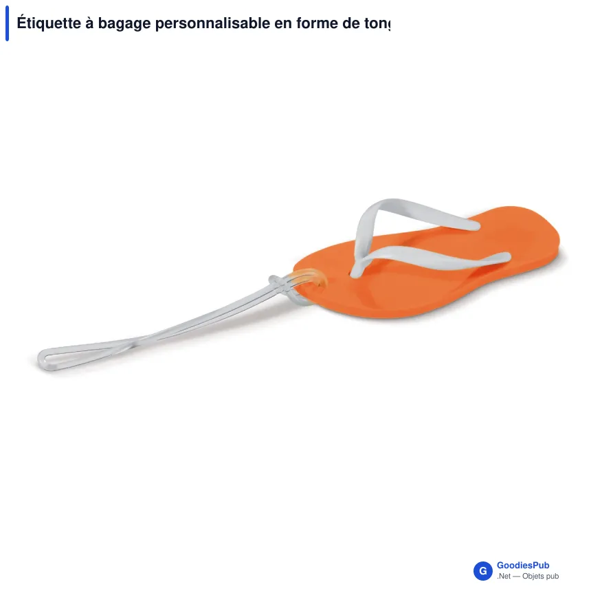 Étiquette à bagage personnalisable en forme de tong avec logo - Tong - Image 5