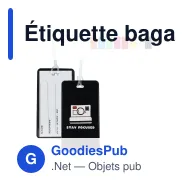 Étiquette bagage personnalisable en PP avec logo - Couleurs au choix - Miniature 1