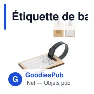Étiquette de bagage personnalisable en bambou avec logo - Bamboo Tag - Miniature 1