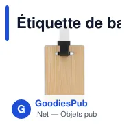 Étiquette de bagage personnalisable en bambou avec logo - Bamboo Tag - Miniature 2