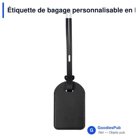 Étiquette de bagage personnalisable en PU recyclé avec logo