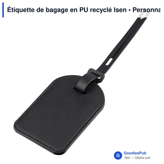 Étiquette de bagage personnalisable en PU recyclé avec logo - Image 2