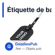 Étiquette de bagage personnalisable en PU recyclé avec logo - Miniature 3