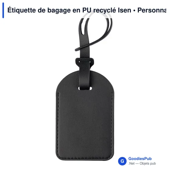 Étiquette de bagage personnalisable en PU recyclé avec logo - Image 4