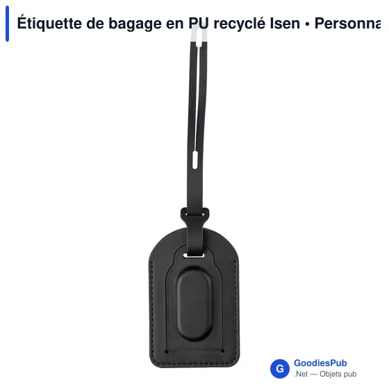 Étiquette de bagage personnalisable en PU recyclé avec logo - Image 5