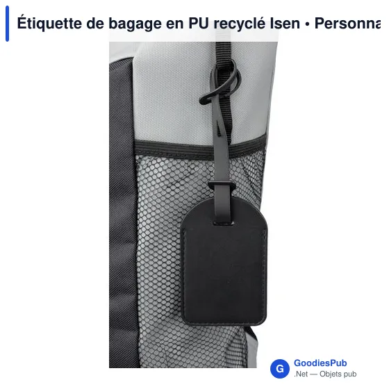 Étiquette de bagage personnalisable en PU recyclé avec logo - Image 6