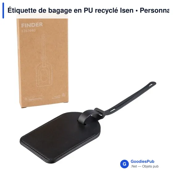 Étiquette de bagage personnalisable en PU recyclé avec logo - Image 7