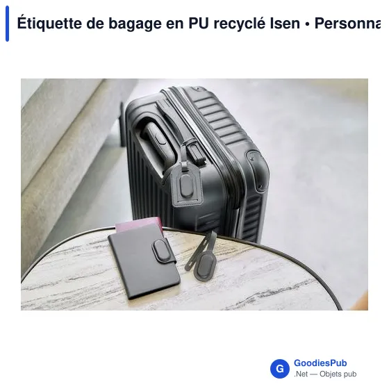 Étiquette de bagage personnalisable en PU recyclé avec logo - Image 8