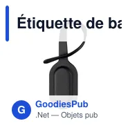 Étiquette de bagage personnalisable en PU recyclé avec logo - Miniature 1