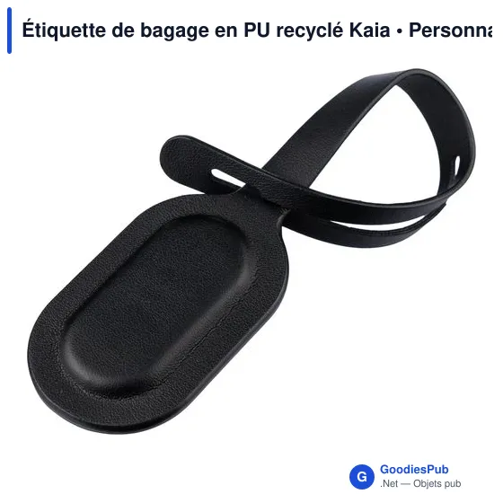 Étiquette de bagage personnalisable en PU recyclé avec logo - Image 2